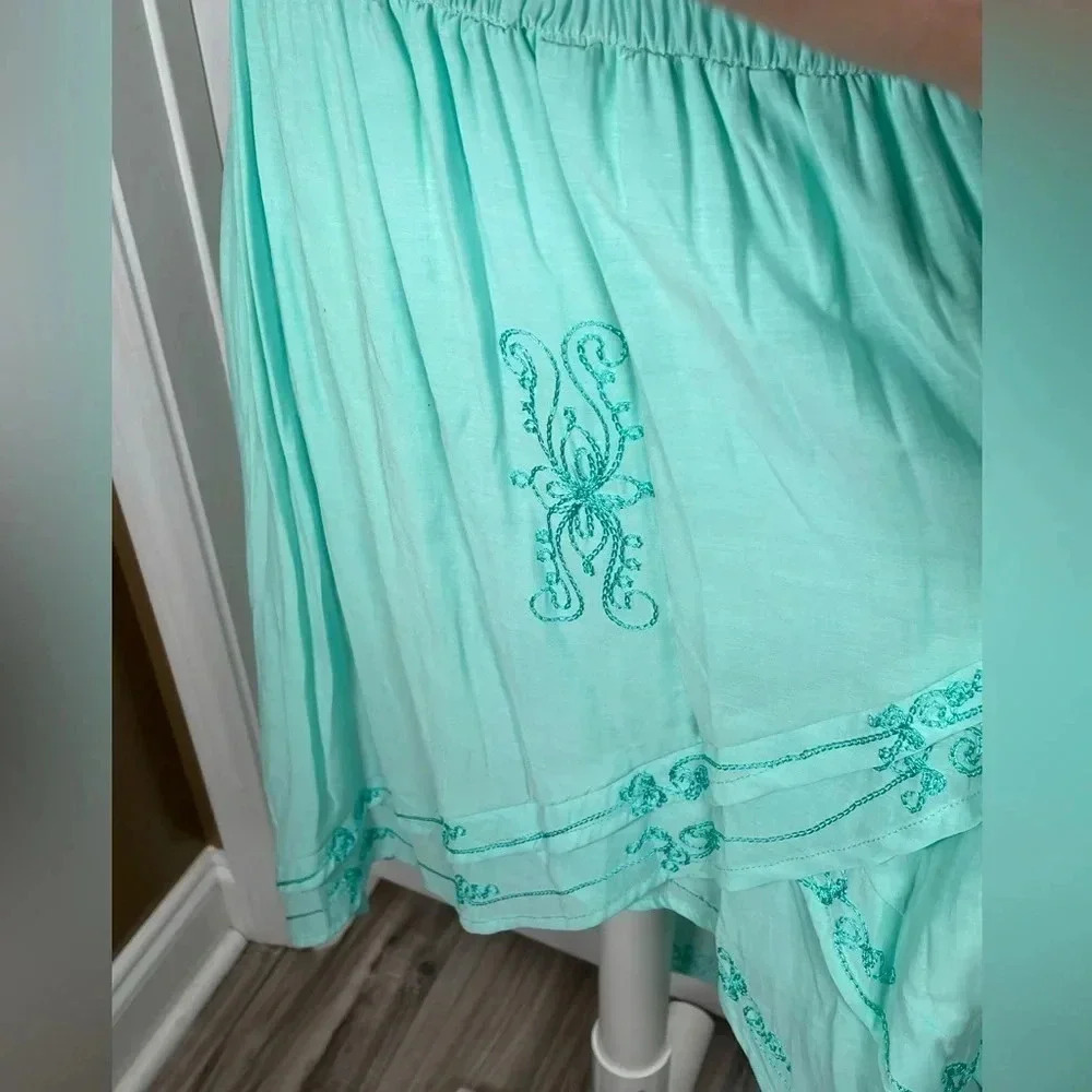 🌸 BY THE SEA Strapless Ocean Green Dress - Picture 4 of 8